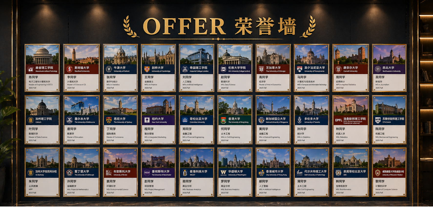 Offer荣誉墙